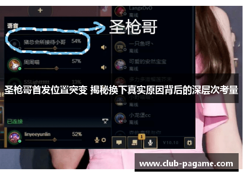 圣枪哥首发位置突变 揭秘换下真实原因背后的深层次考量 圣枪哥首发位置突变 揭秘换下真实原因背后的深层次考量
