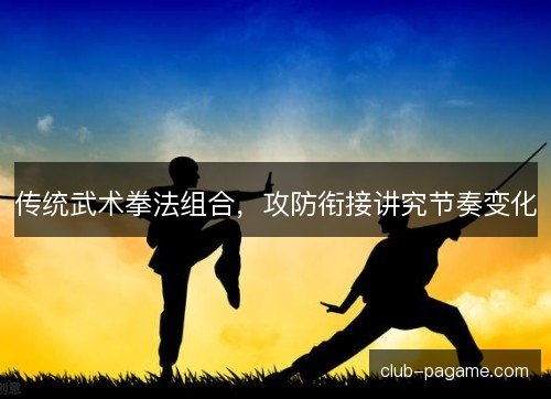 传统武术拳法组合，攻防衔接讲究节奏变化